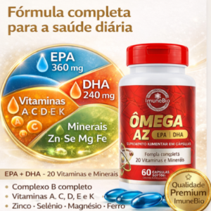 KIT 1 Ômega 3 A-Z - 20 Vitaminas e Minerais + EPA DHA + 1 Colágeno Tipo 2 + CGM